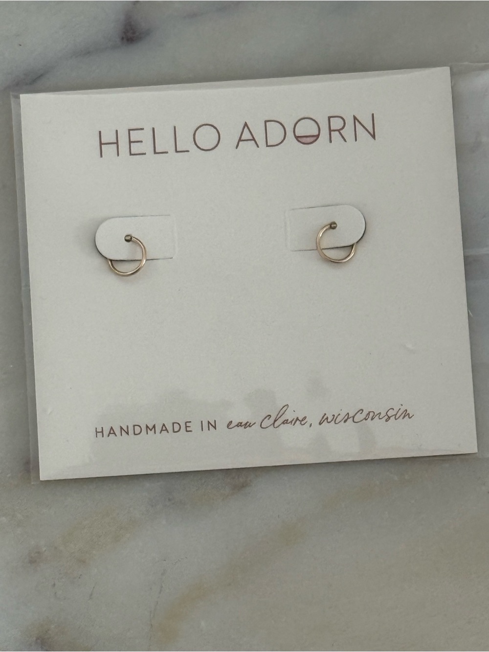 Hello Adorn 5mm Huggie Hoop Earrings 14k Gold Fill Handmade NWT